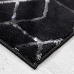Outlet Sale (B713) Laila Ali Onyx Black Woven Area Rug, 8 10