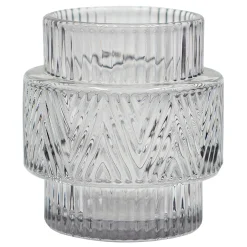 Outlet Sale Grey Glass Votive Candle Holder, 3