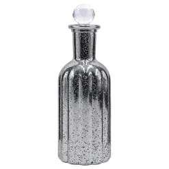 Outlet Sale Mercury Glass Bottle Vase With Lid, 9