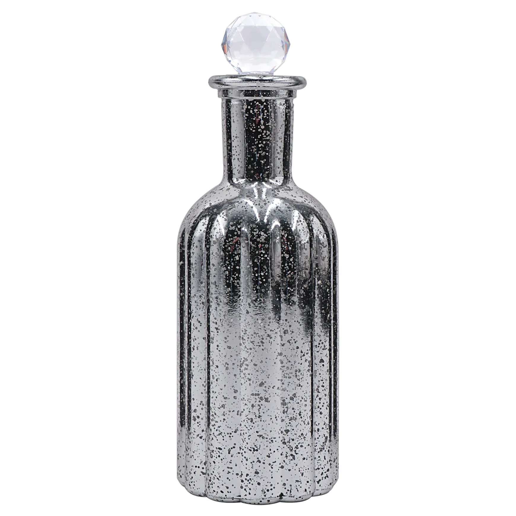 Outlet Sale Mercury Glass Bottle Vase With Lid, 9