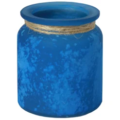 Outlet Sale Sea Salt Dark Blue Glass Citronella Candle, 3.5