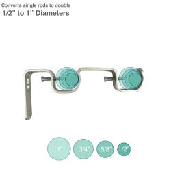 Outlet Sale Silver 2-Pack Double Rod Converter Bracket Pair
