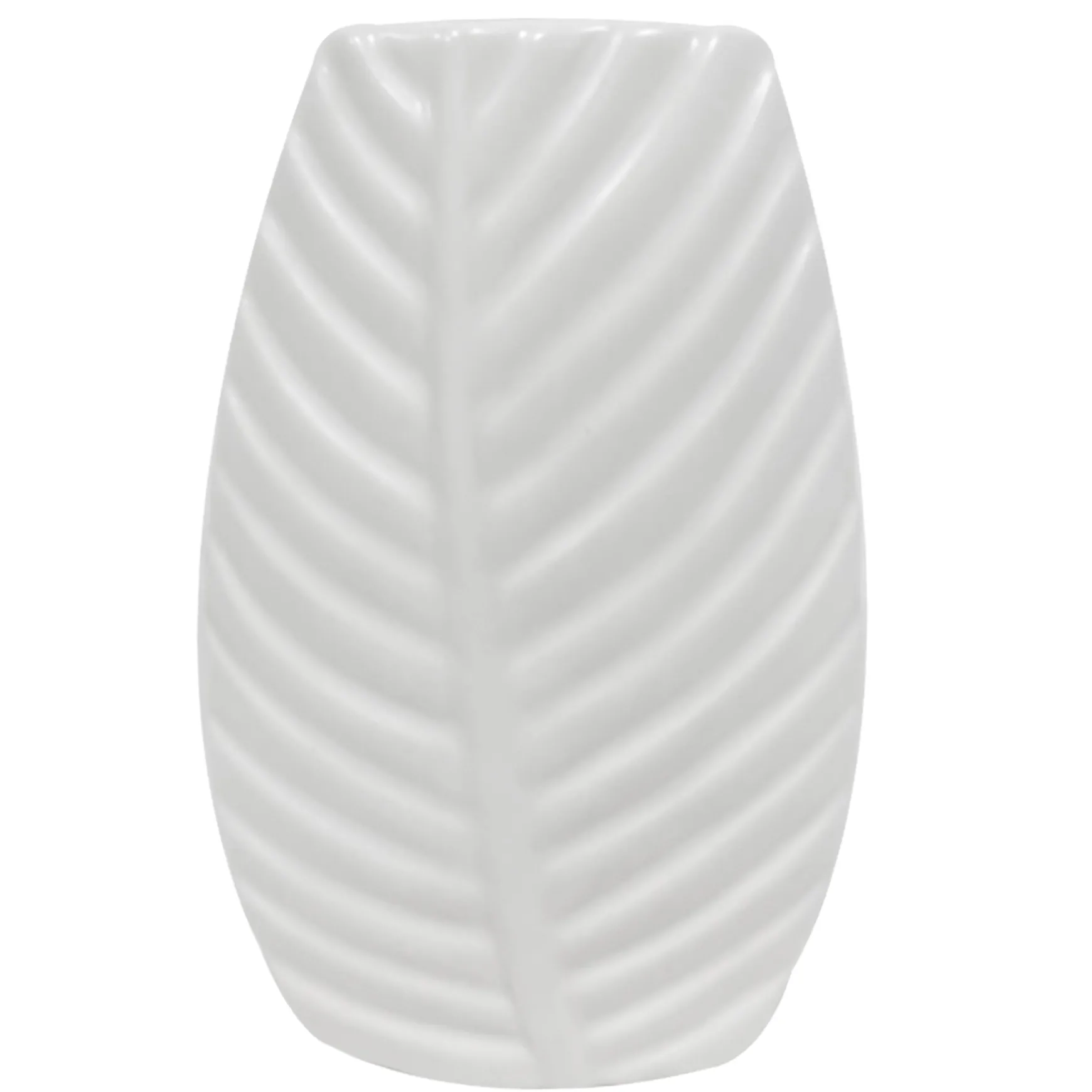 Outlet Sale White Palm Ceramic Vase, 9