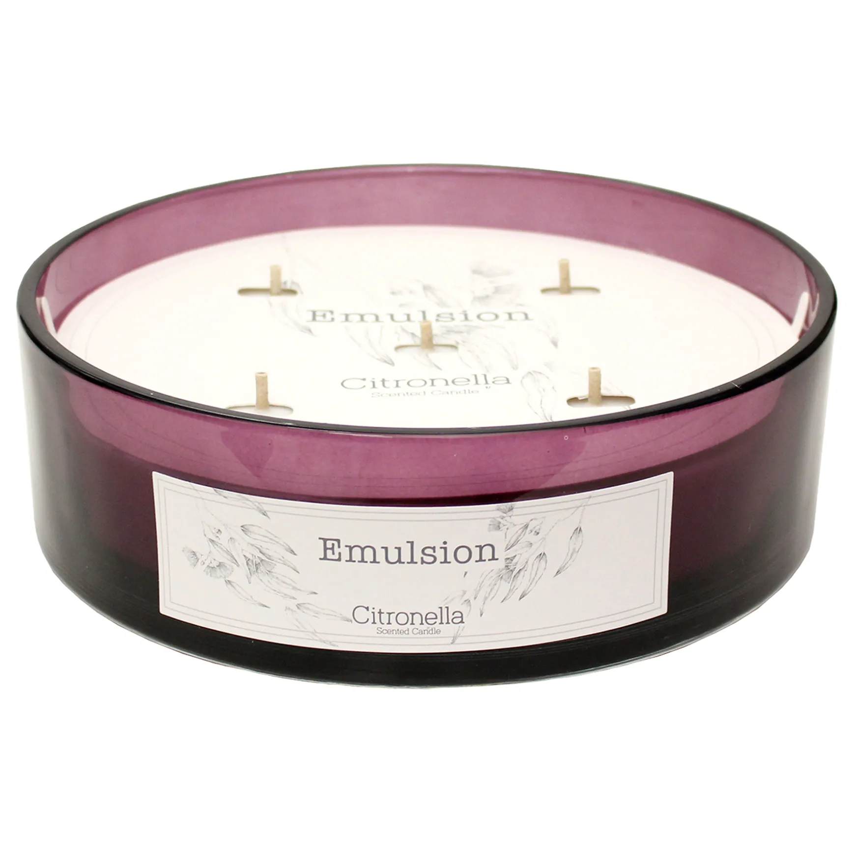 Outlet Sale 5-Wick Pink Glass Citronella Candle