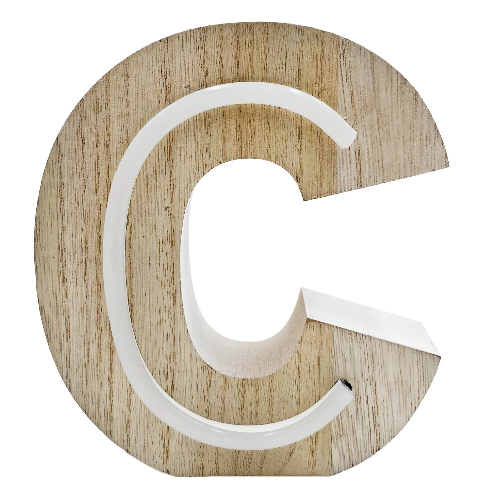 Premium 6 Led Wooden Letter, C