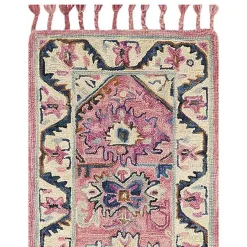 Premium (A478) Moya Pink Multi-Colored Tassel Runner, 2 7