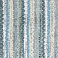 Premium Blue Striped Cotton Chenille Accent Rug, 20 32