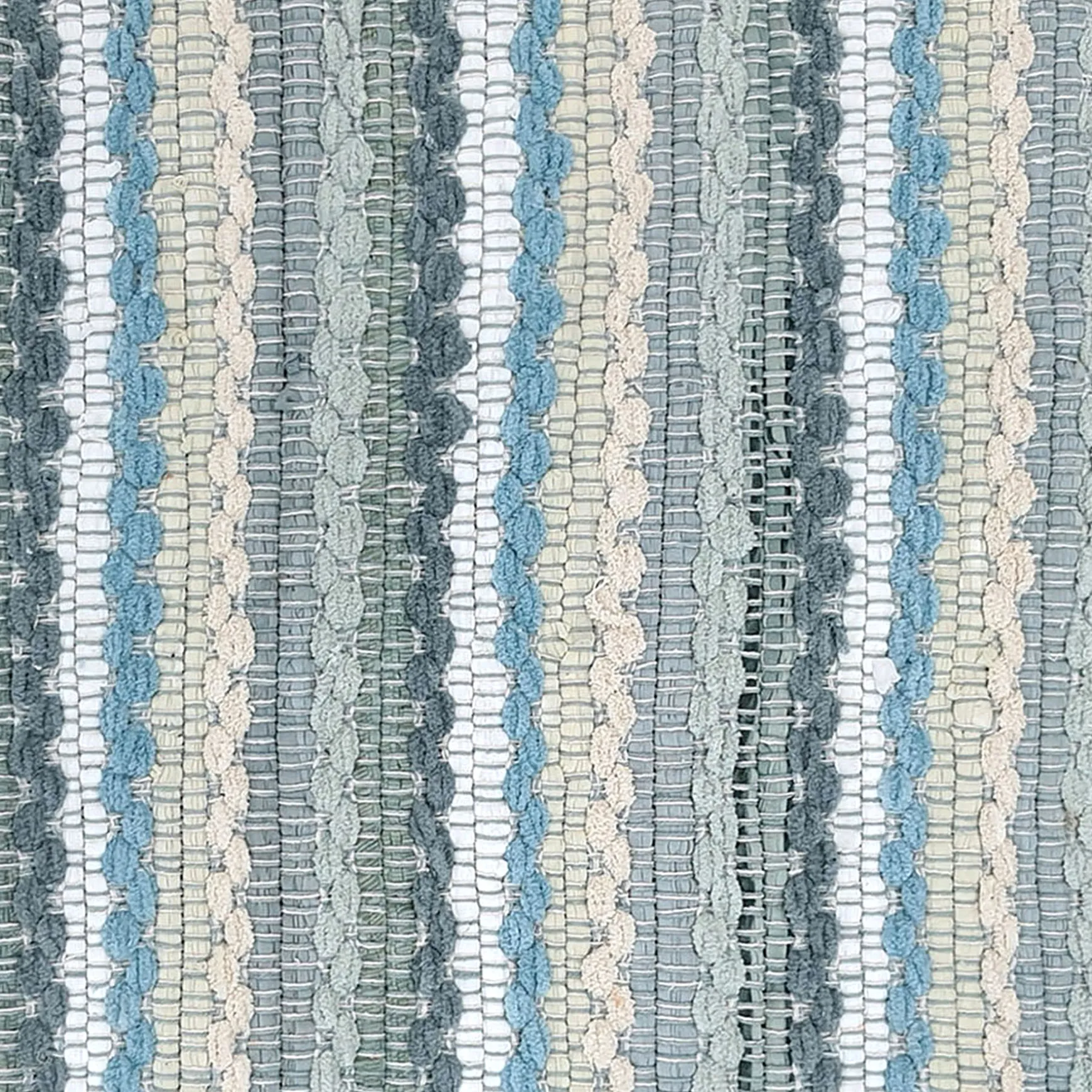 Premium Blue Striped Cotton Chenille Accent Rug, 20 32