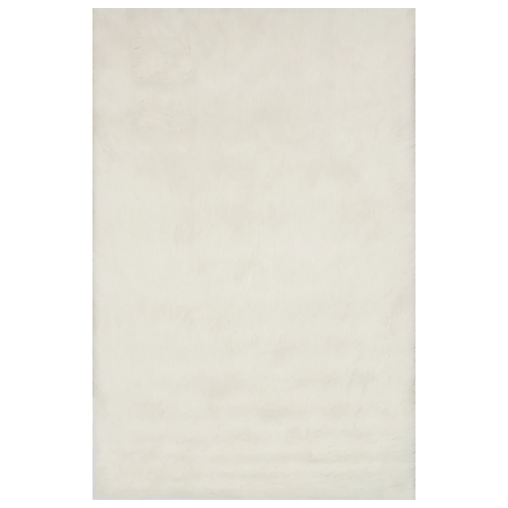 Premium (C150) Vale Ivory Faux Fur Accent Rug, 3 5