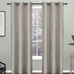 Premium Crossweave Dove Grey Light Filtering Grommet Curtain Panel, 96