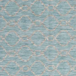 Premium (E306) Aqua Geometric Wave Indoor & Outdoor Accent Rug, 2 4
