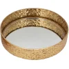 Premium Gold Foiled Round Mirror Decorative Tray, 12
