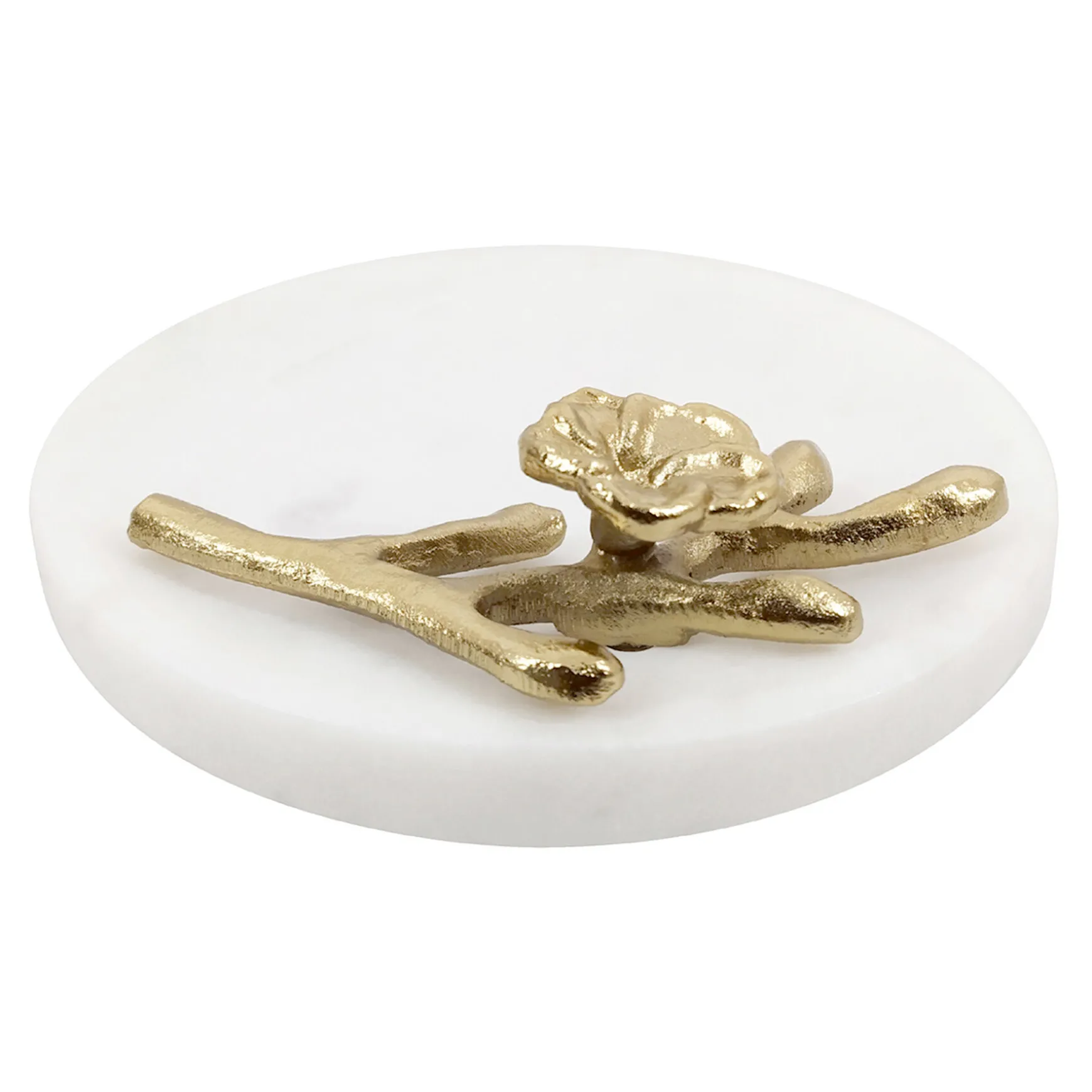Premium Grace Mitchell Gold Flower Marbled Trinket Tray, 5