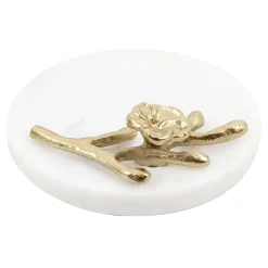 Premium Grace Mitchell Gold Flower Marbled Trinket Tray, 5