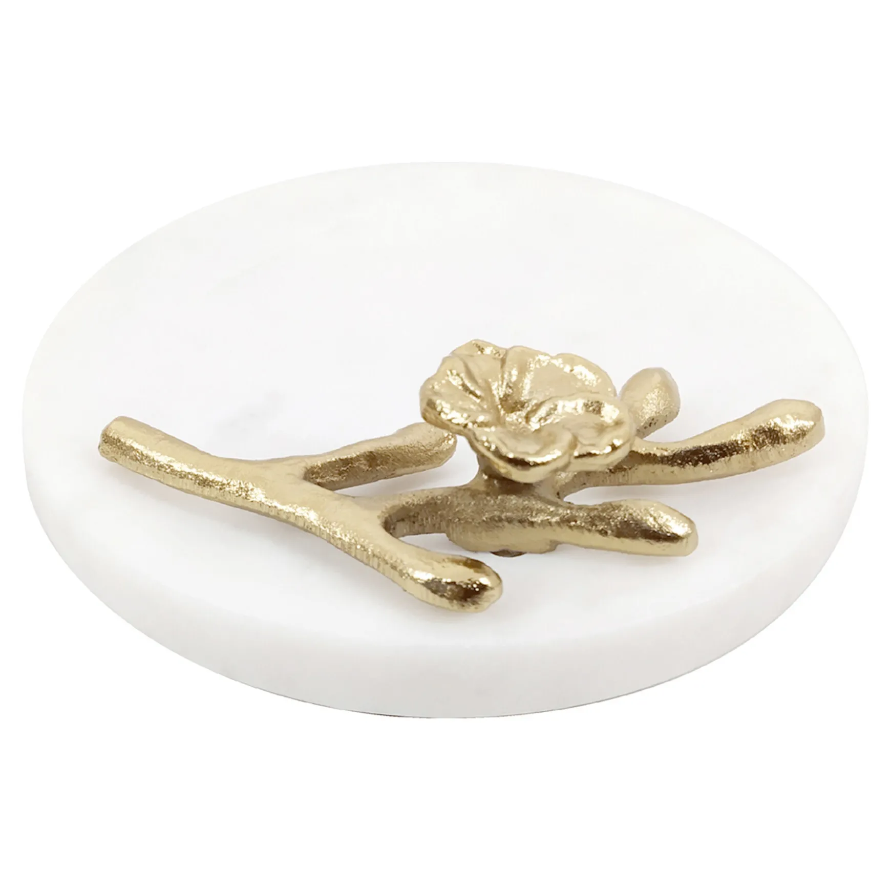Premium Grace Mitchell Gold Flower Marbled Trinket Tray, 5