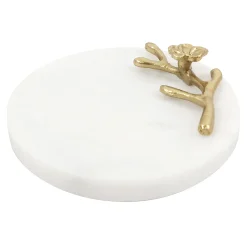 Premium Grace Mitchell Gold Flower Marbled Trinket Tray, 5