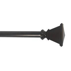 Premium Highland Square 48 -84 Adjustable 5/8 Diameter Curtain Rod, Bronze Finish