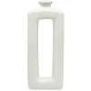 Premium Laila Ali Open White Ceramic Vase, 15.5
