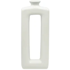 Premium Laila Ali Open White Ceramic Vase, 15.5
