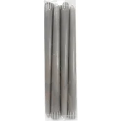 Premium 4-Pack Grey Unscented Overdip Taper Candles, 10