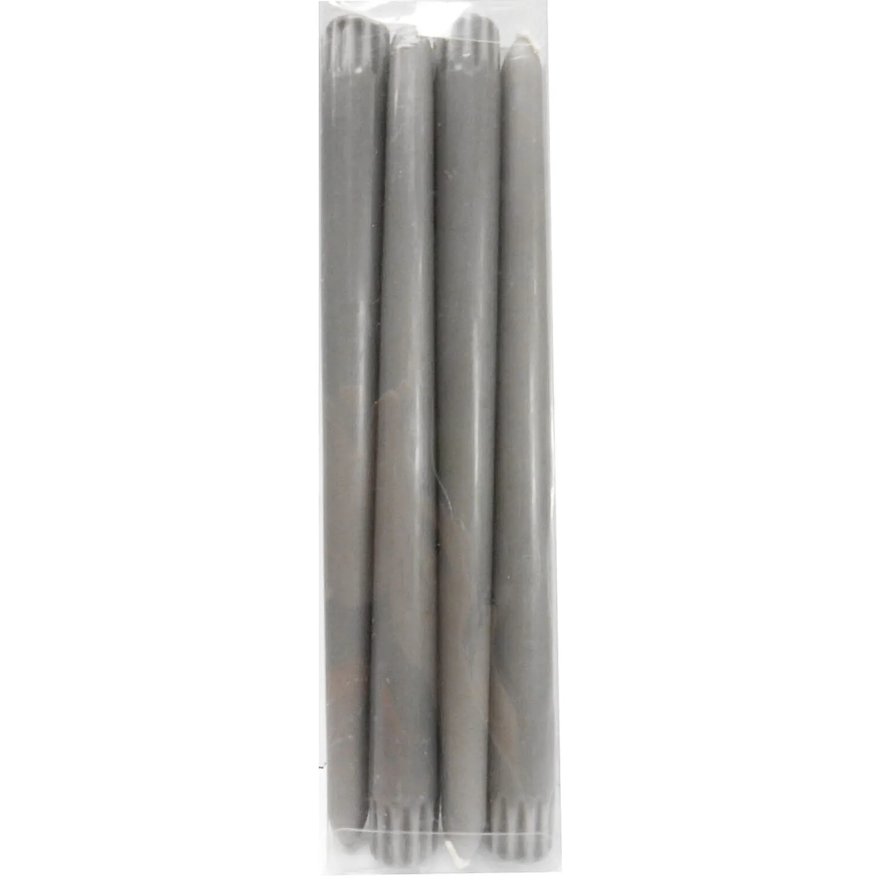 Premium 4-Pack Grey Unscented Overdip Taper Candles, 10