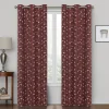 Premium Rockwell Burgundy Embroidered Blackout Grommet Curtain Panel, 84