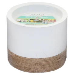 Premium Round White Cement Citronella Candle With Rope Base