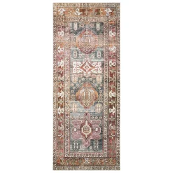 Premium Seth Teal & Rust Southwestern Medallion Runner, 2 5