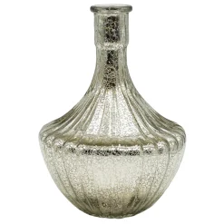 Premium Silver Mercury Glass Vase, 9
