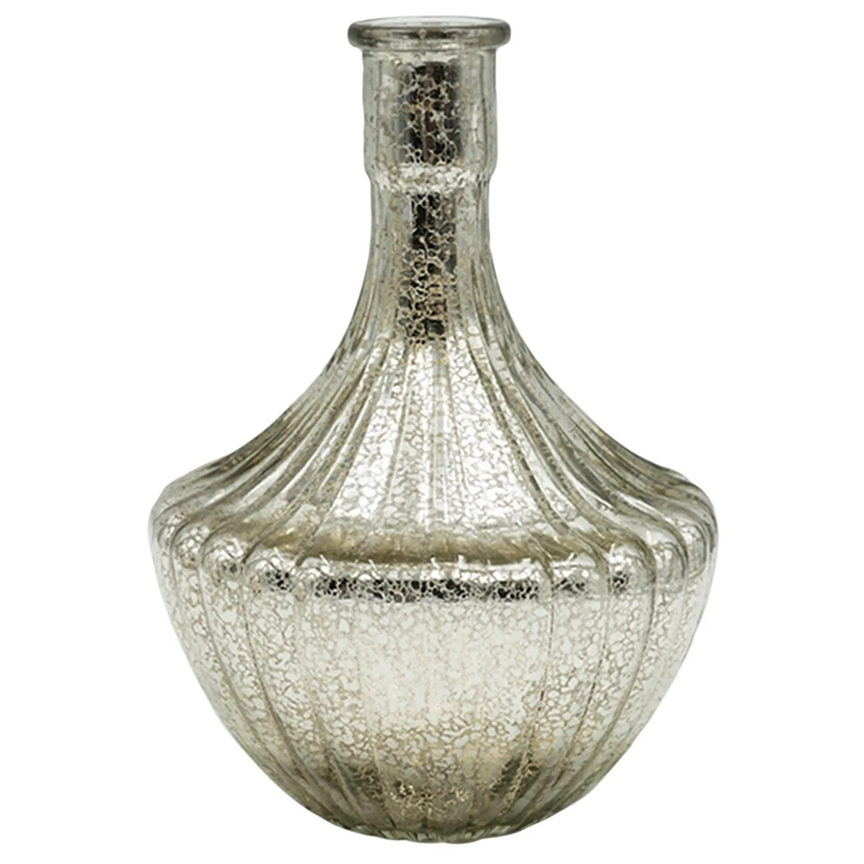 Premium Silver Mercury Glass Vase, 9