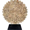 Premium Sliced Wood Disk Sculpture With Black Base, 24