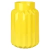Premium Tracey Boyd Ribbed Yellow Glass Vase, 9.5