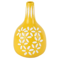 Premium Tracey Boyd Yellow Floral Ceramic Vase, 8