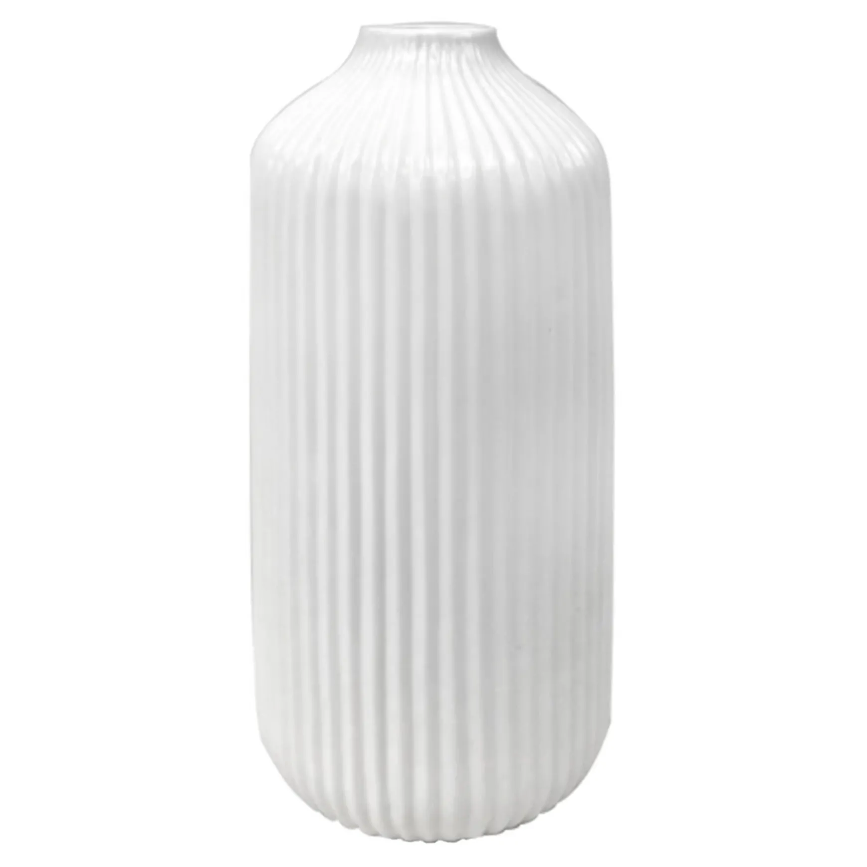 Premium White Ceramic Vase, 8.5