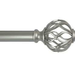 Premium Winslow Metal Cage 18 -36 Adjustable 1 Diameter Curtain Rod, Nickel Finish