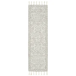Reliable Quality (B719) Elsa Cream Flatweave Fringe Runner, 2 7