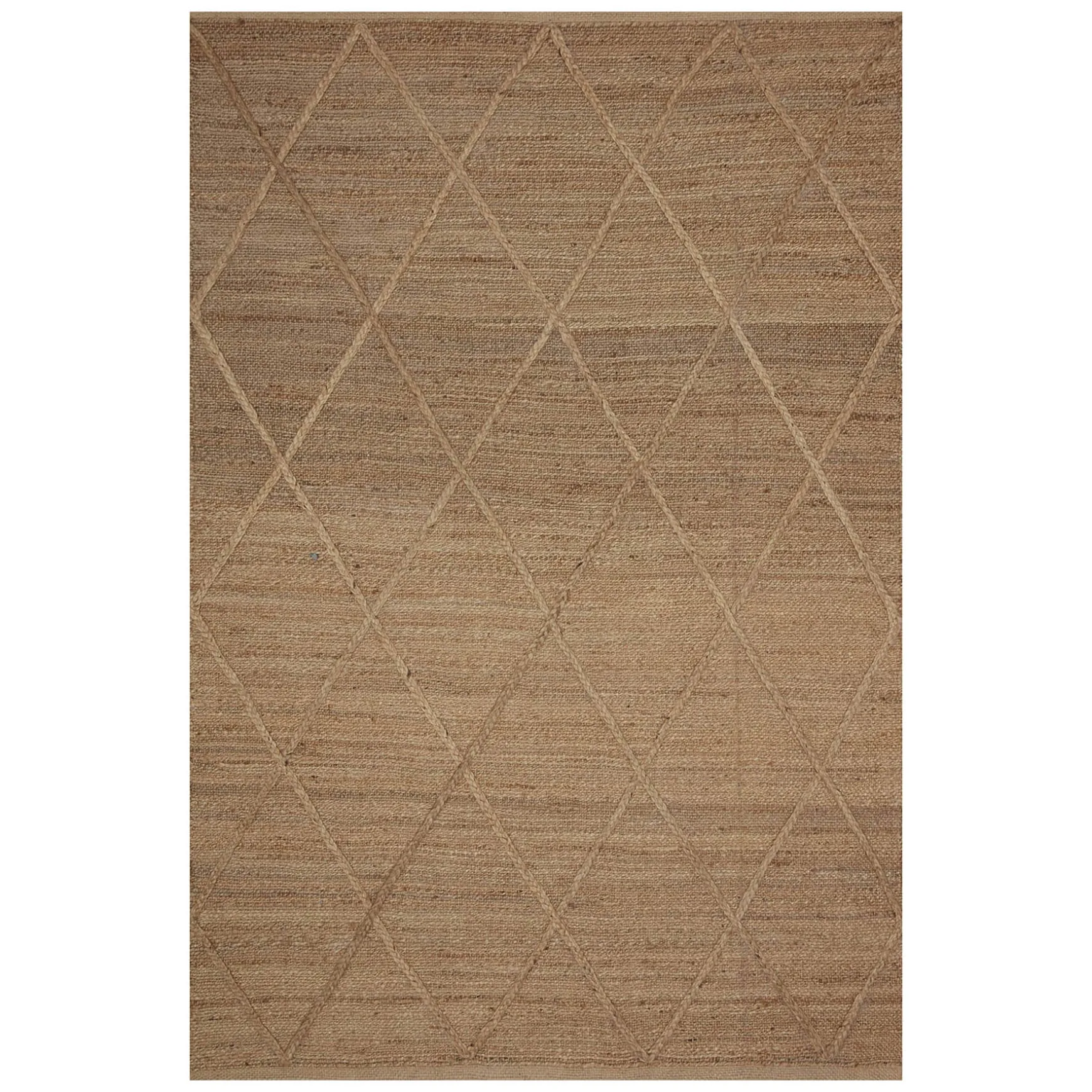 Reliable Quality (B661) Goldie Jute Diamond Design Area Rug, 8 10
