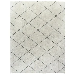 Reliable Quality (B775) White Diamond Design Area Rug, 8 10