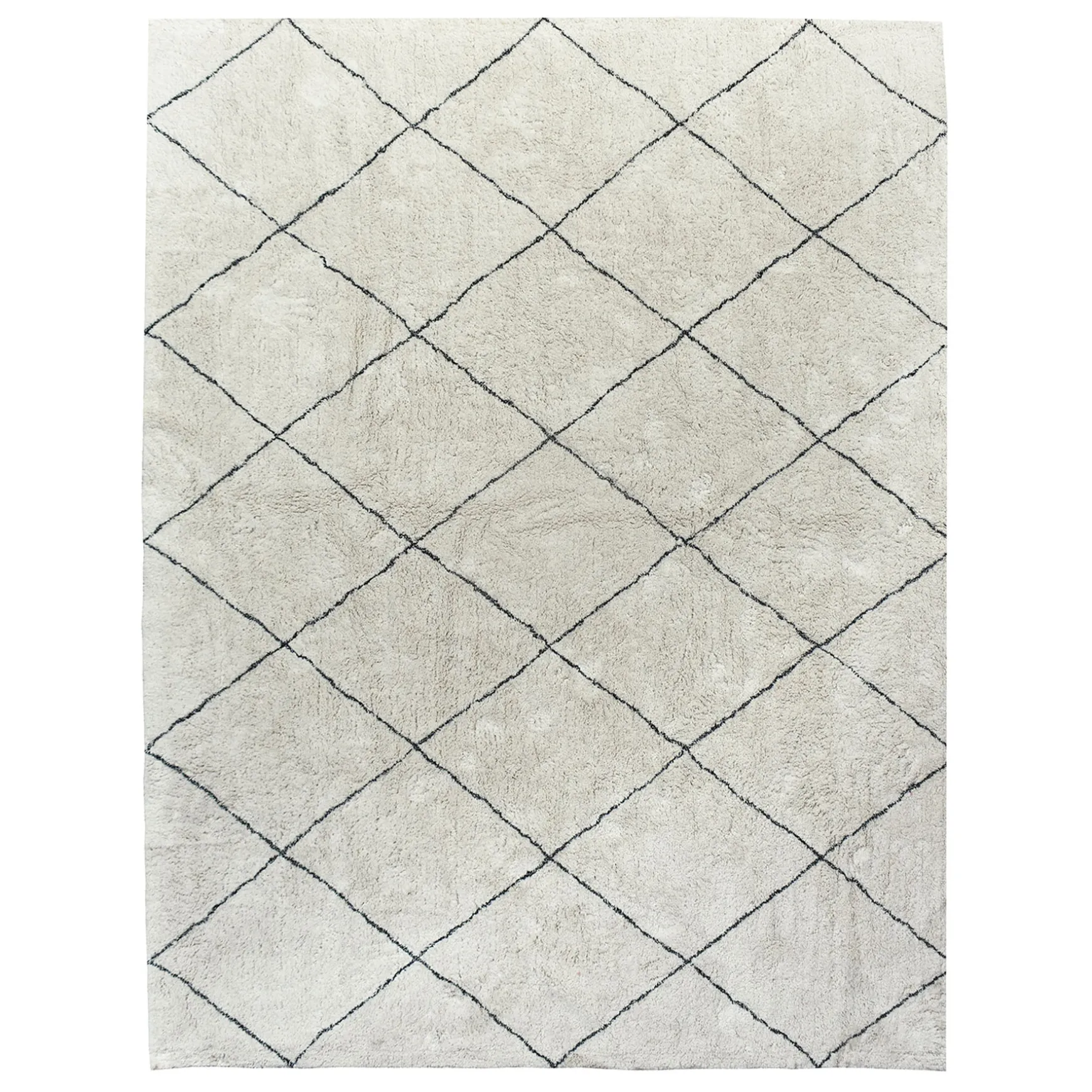 Reliable Quality (B775) White Diamond Design Area Rug, 8 10