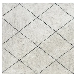 Reliable Quality (B775) White Diamond Design Area Rug, 8 10