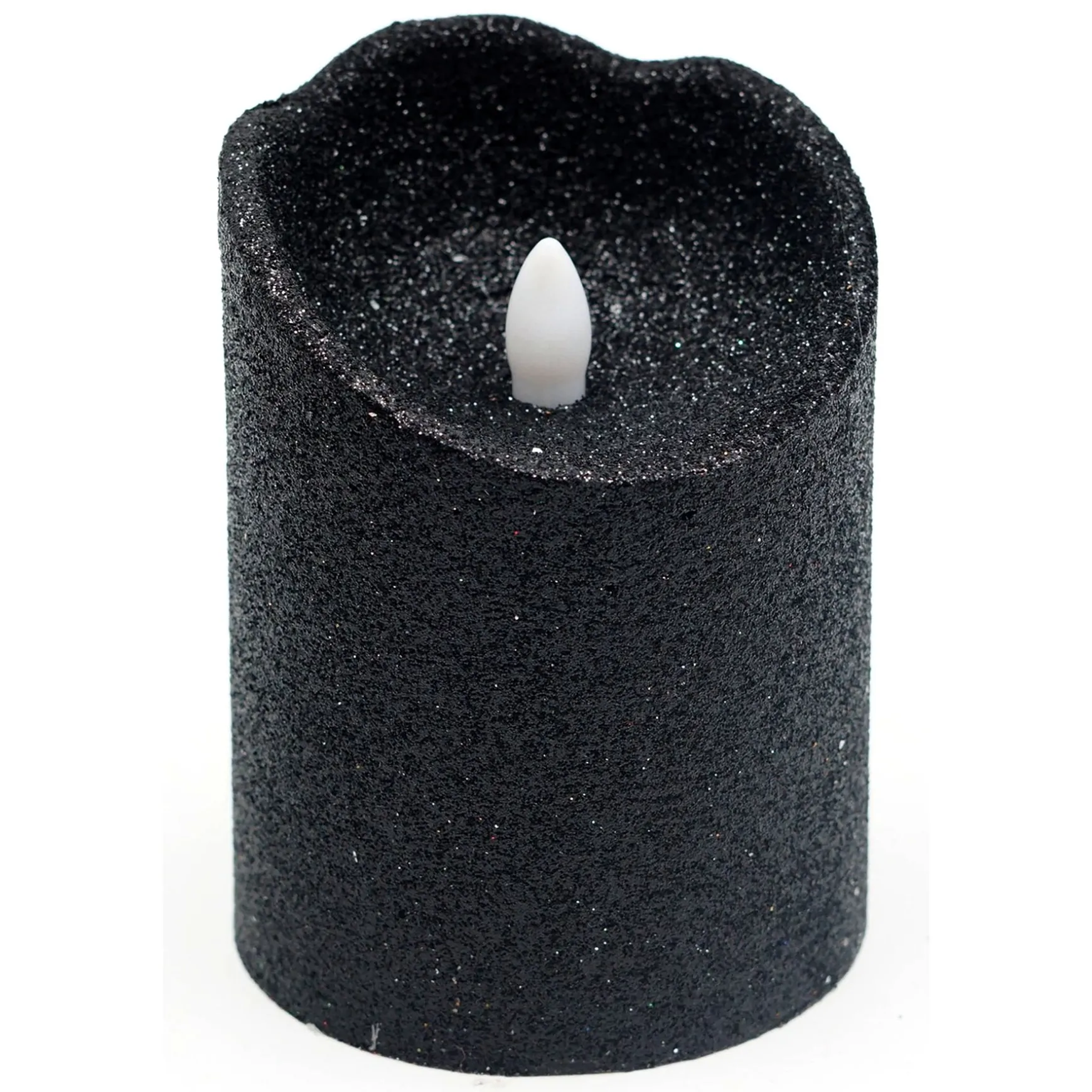 Reliable Quality Black Glittered Led Halloween Candle, 4