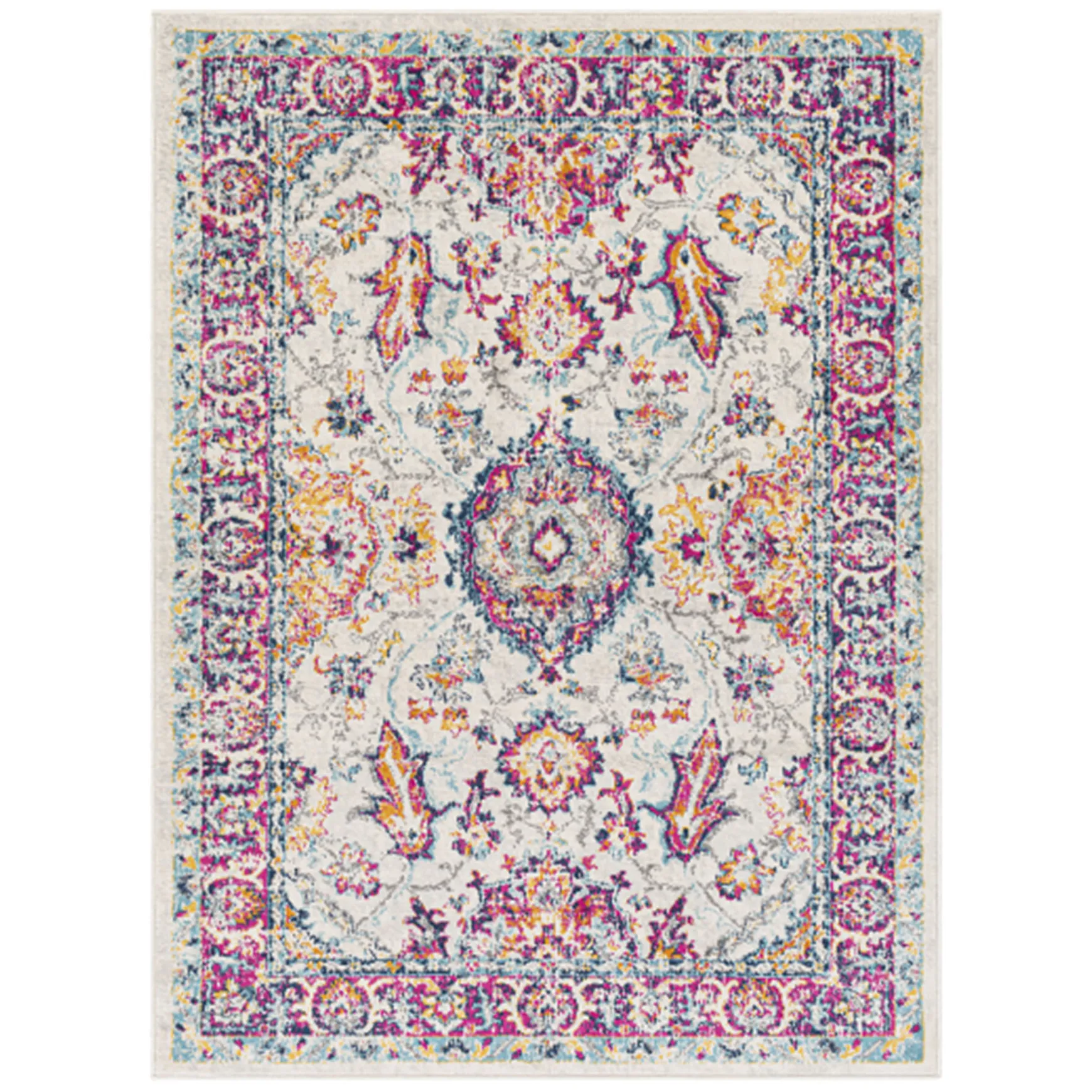 Reliable Quality (D488) Floransa Multicolor Medallion Accent Rug, 3 5