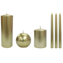 Reliable Quality 6-Pack Metallic Gold Unscented Overdip Candles