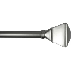 Reliable Quality Parker Square 28 -48 Adjustable 3/4 Diameter Curtain Rod, Pewter Finish