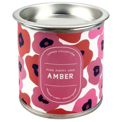 Reliable Quality Pink Poppy & Amber Scented Tin Candle, 6.5Oz