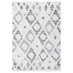 Sale (B712) Gloria Cream Diamond Design Area Rug, 5 7