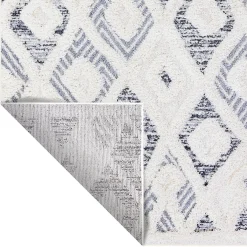 Sale (B712) Gloria Cream Diamond Design Area Rug, 5 7