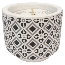 Sale Black Patterned Cement Citronella Candle