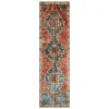 Sale (D567) Freya Orange Medallion Washable Runner, 2 7