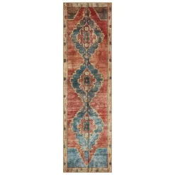 Sale (D567) Freya Orange Medallion Washable Runner, 2 7